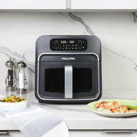Kalorik - Designer Series 8 QT Black and Silver Air Fryer with Window - FT52790BKS13