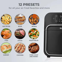 Kalorik - Designer Series 8 QT Black and Silver Air Fryer with Window - FT52790BKS13