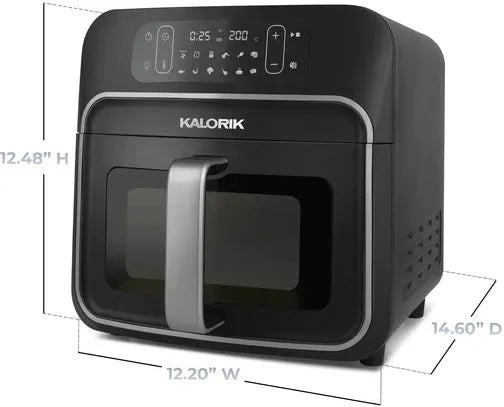 Kalorik - Designer Series 8 QT Black and Silver Air Fryer with Window - FT52790BKS13