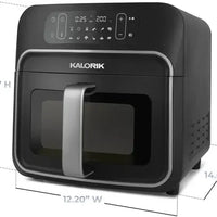 Kalorik - Designer Series 8 QT Black and Silver Air Fryer with Window - FT52790BKS13