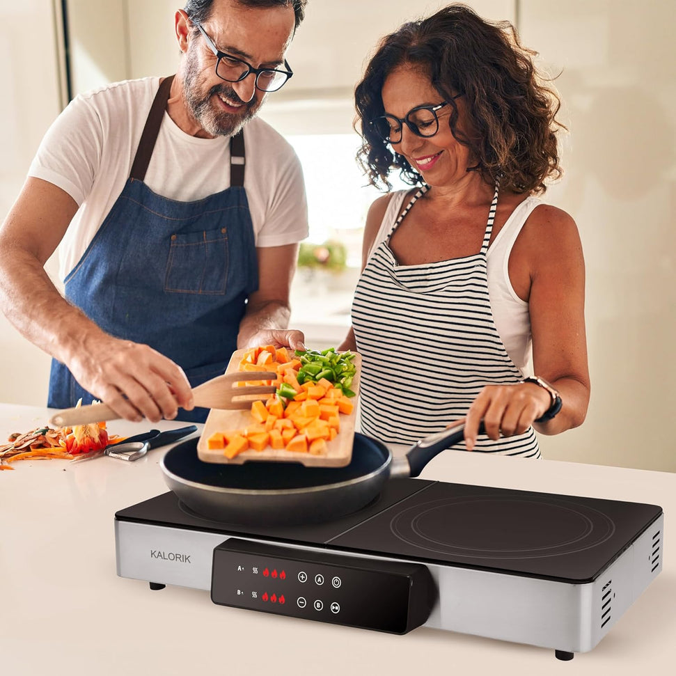 Kalorik - MAXX 2-in-1 Electric Griddle & Double Cooktop - GR52470SS