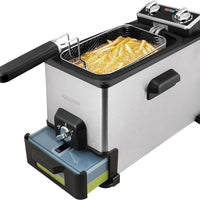 Kalorik - XL 4.2 QT Stainless Steel Deep Fryer with Oil Filtration - FT44466BK