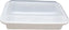 Kari-Out - 28 Oz Medium Rectangle White Plastic Containers with Lid Combo,  150/Cs - MT6310W
