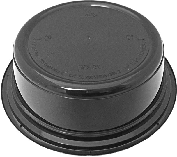 Kari-Out - 32 Oz Deep Round Black Plastic Containers with Lid Combo, Pack of 150 - MT0750B