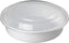 Kari-Out - 32 Oz Deep Round White Plastic Containers with Lid Combo, 150/Cs - MT0750W (Special Order Item)