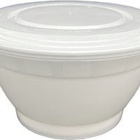 Kari-Out - 36 Oz White Plastic Bowl with Lid Combo, 150/Cs- 3201400