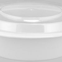 Kari Out - 6" White Medium Round 16 oz Plastic Containers with Lid Combo, 150/Cs - PL0610W