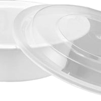 Kari Out - 6" White Medium Round 16 oz Plastic Containers with Lid Combo, 150/Cs - PL0610W