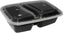 Kari-Out - Black Plastic 2 Compartment Containers with Lid Combo, 150/Cs - MT2850B (Special Order Item)