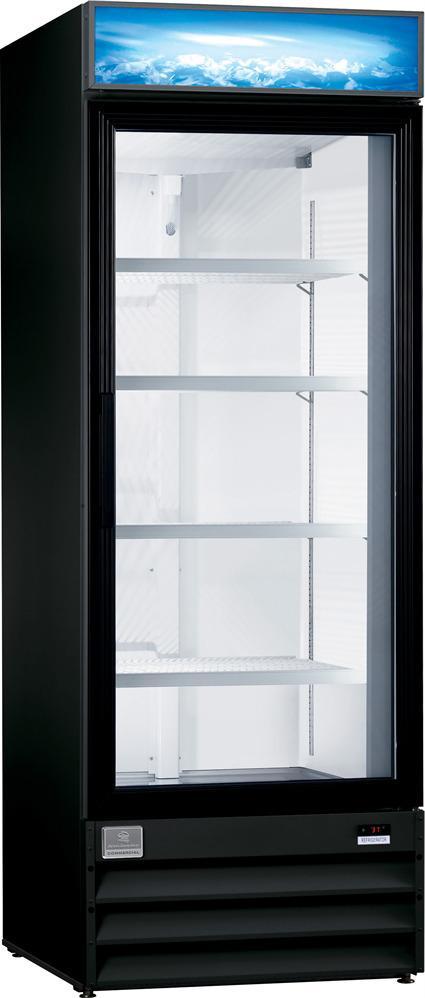 Kelvinator Commercial - 25" Black Single Glass Door Merchandiser Refrigerator / Cooler - KCHGM12R