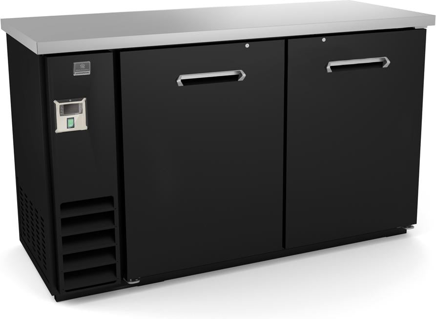 Kelvinator Commercial - 60" Back Bar Refrigerator with 2 Black Solid Door - KCHBB60S