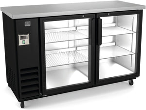 Kelvinator Commercial - 60" Back Bar Refrigerator with 2 Glass Doors - KCHBB60G