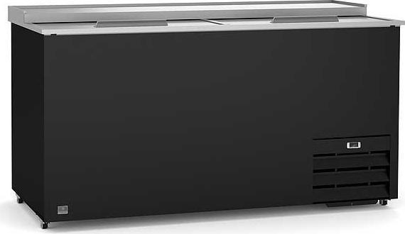 Kelvinator Commercial - 65" Black Bottle Cooler with 2-Door Slide Top - KCHBC65