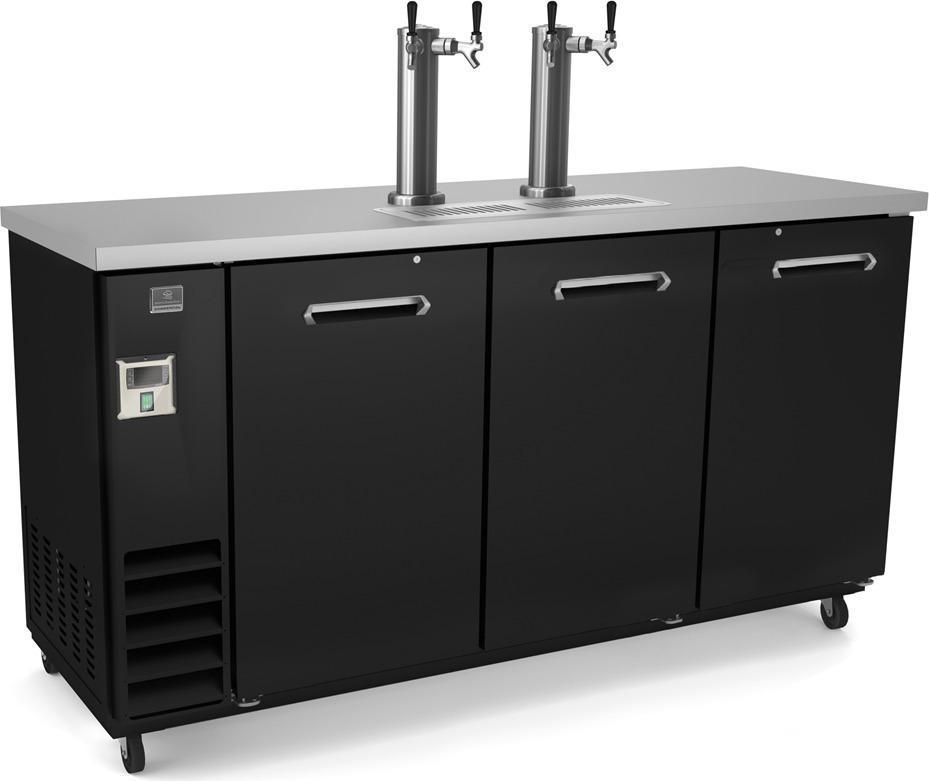 Kelvinator Commercial - 72" Back Bar Beer Dispenser with 3 Doors & 2 Beer Columns - KCHBBD3D2T