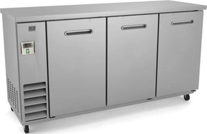 Kelvinator Commercial - 72" Back Bar Refrigerator with 3 Stainless Steel Doors - KCHBB72SS