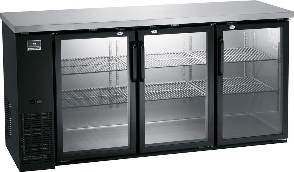 Kelvinator Commercial - 73" Back Bar Refrigerator with 3 Glass Doors - KCHBB72G