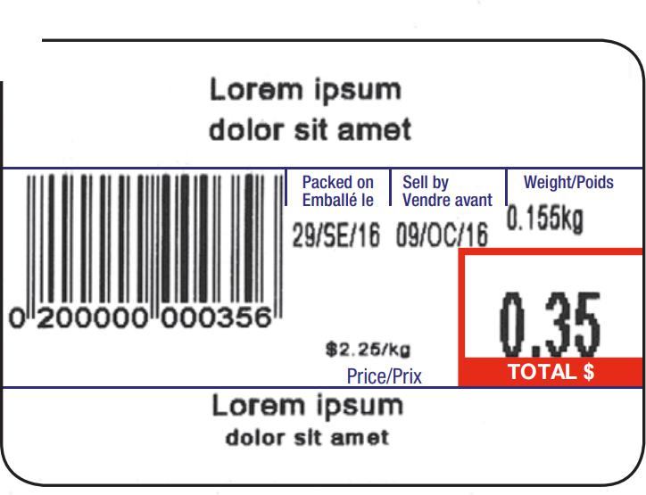 Kilotech - 58 x 40 mm Labels For LE.3k / INTEGRATOR C / KRS 1000PRS /RS or KRS 3000 or LP16 : kg / lb. /100 g - K862049