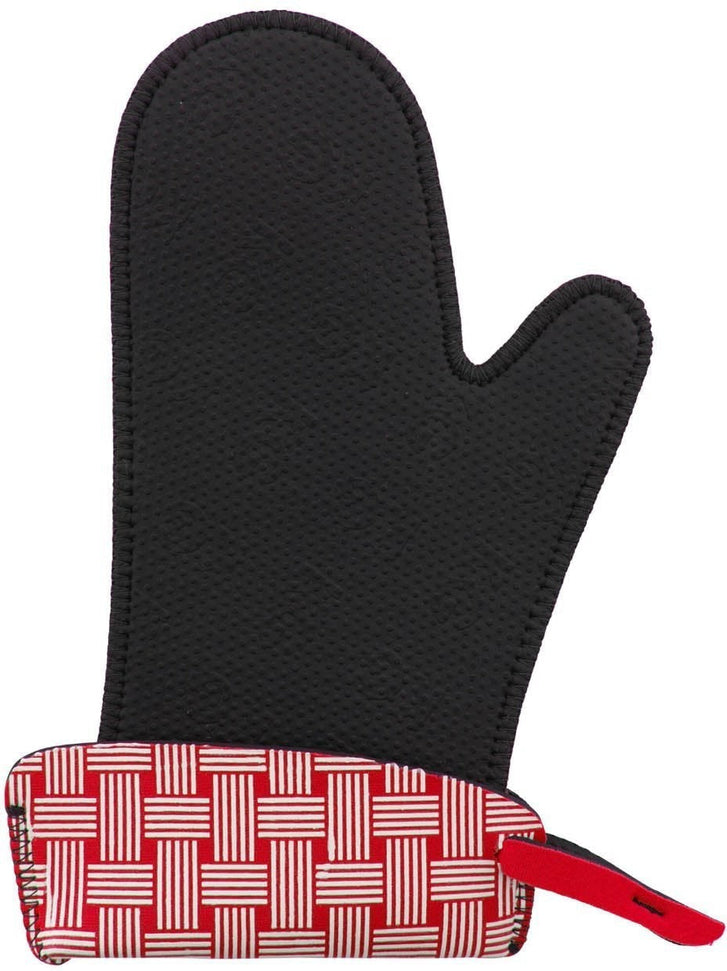 Kitchen Grips - 13.7"x6.7" Small Cherry/White Woven Mitt - 120117-11