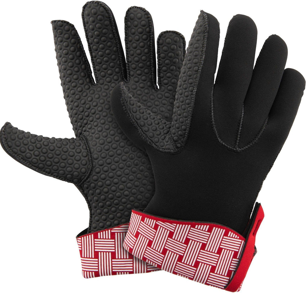 Kitchen Grips - 2 PC, Pack of 10.25" Cherry/White 5-Finger Small Woven Mitt - 120201-11