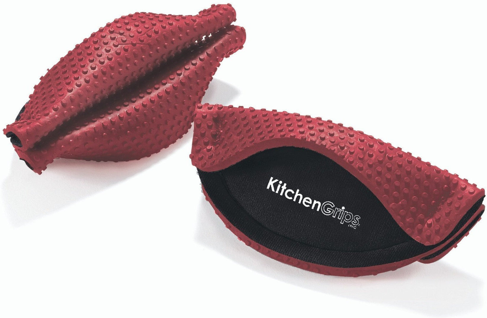 Kitchen Grips - 2 PC Set of 4.5" Black/Red FLXaPrene Handle Holder - 111501-10