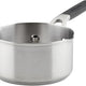 KitchenAid - 1 QT Brushed Stainless Steel Saucepan with Pour Spouts - 71018