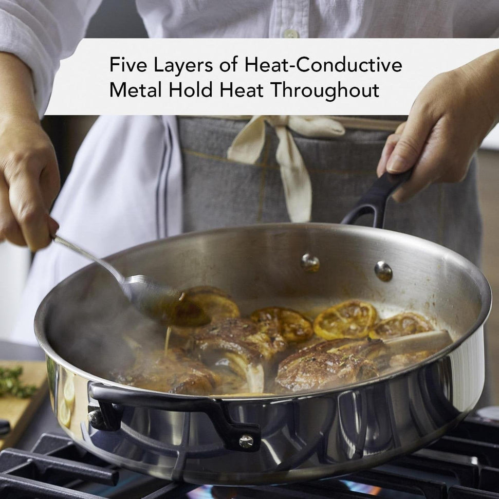 KitchenAid - 10 PC 5-Ply Clad Polished Stainless Steel Cookware Set - 30001-TF05 - ETA JUNE