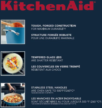 KitchenAid - 10 PC Blue Velvet Hard Anodized Ceramic Cookware Set - 84830-T