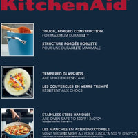 KitchenAid - 10 PC Blue Velvet Hard Anodized Ceramic Cookware Set - 84830-T