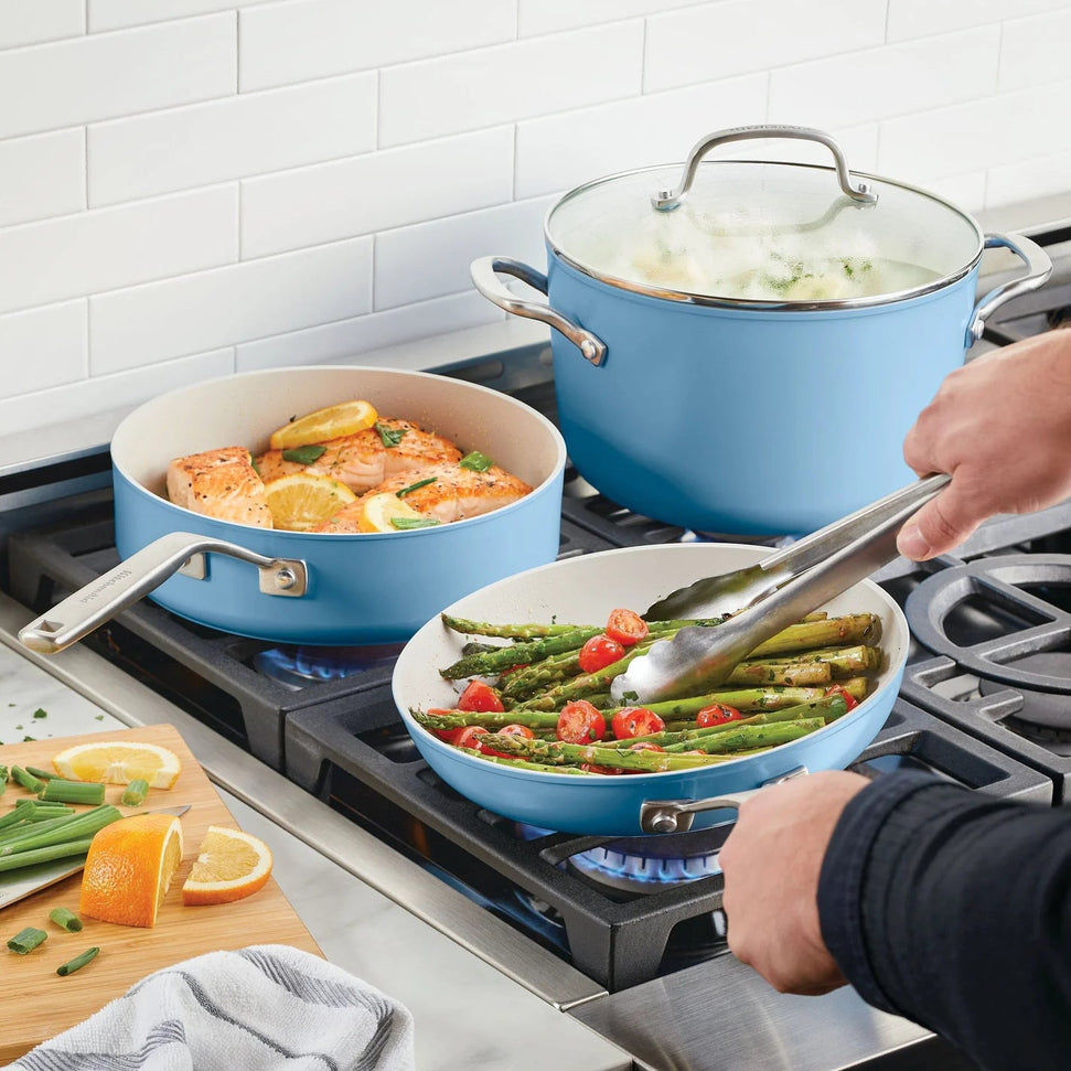 KitchenAid - 10 PC Blue Velvet Hard Anodized Ceramic Cookware Set - 84830-T - DISCONTINUED
