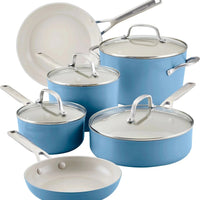 KitchenAid - 10 PC Blue Velvet Hard Anodized Ceramic Cookware Set - 84830-T