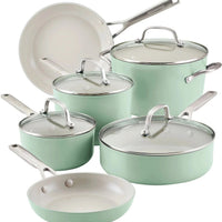 KitchenAid - 10 PC Pistachio Hard Anodized Ceramic Cookware Set - 84825-T - DISCONTINUED