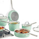 KitchenAid - 10 PC Pistachio Hard Anodized Ceramic Cookware Set - 84825-T