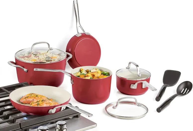 KitchenAid - 10-Piece Empire Red Cookware Set - 12662-T