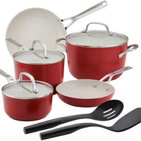 KitchenAid - 10-Piece Empire Red Cookware Set - 12662-T