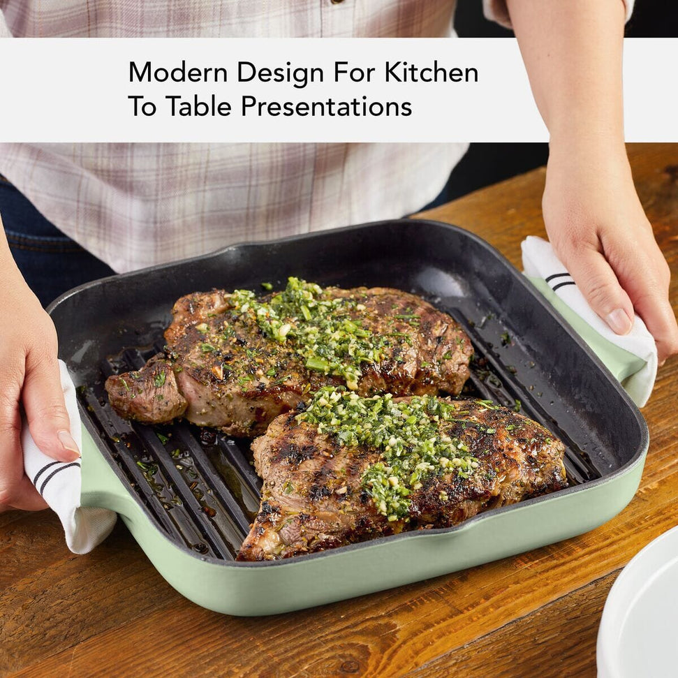 KitchenAid - 11" Pistachio Enameled Cast Iron Grill Pan - 48692-CF05 - DISCONTINUED