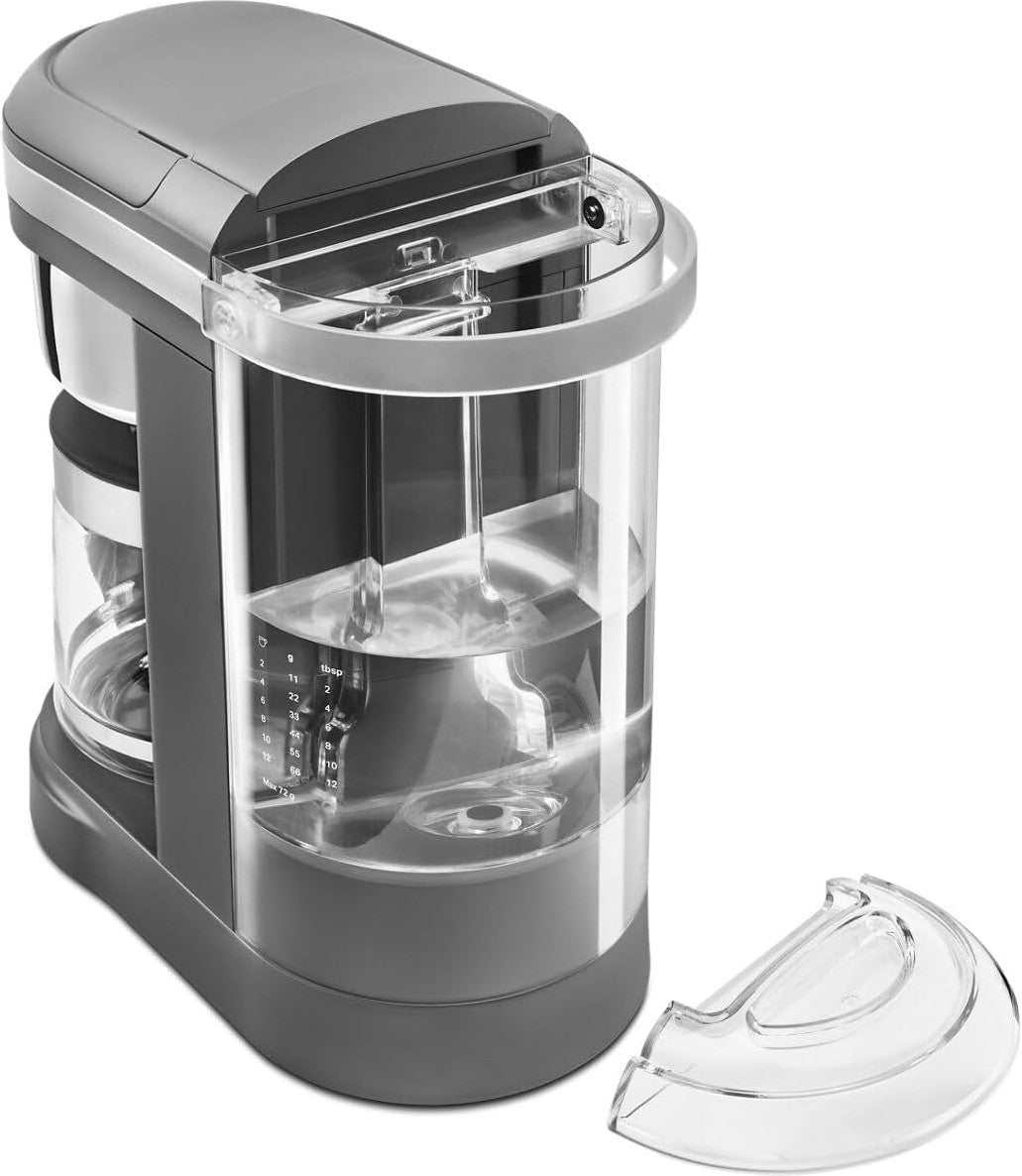 KitchenAid - 12 Cup Matte Charcoal Grey Drip Coffee Maker with Spiral Showerhead - KCM1208DG