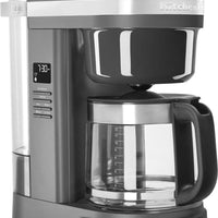 KitchenAid - 12 Cup Matte Charcoal Grey Drip Coffee Maker with Spiral Showerhead - KCM1208DG