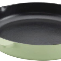 KitchenAid - 12" Pistachio Enameled Cast Iron Fry Pan/Skillet with Helper Handle and Pour Spouts - 48553 - DISCONTINUED