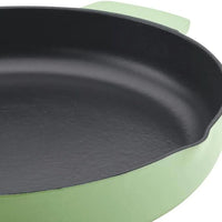 KitchenAid - 12" Pistachio Enameled Cast Iron Fry Pan/Skillet with Helper Handle and Pour Spouts - 48553 - DISCONTINUED