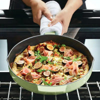 KitchenAid - 12" Pistachio Enameled Cast Iron Fry Pan/Skillet with Helper Handle and Pour Spouts - 48553 - DISCONTINUED