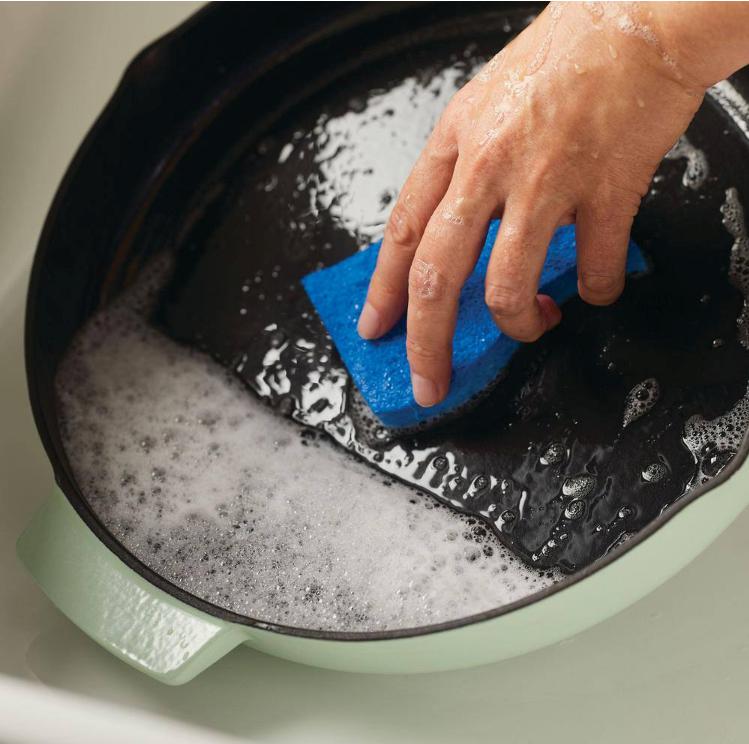 KitchenAid - 12" Pistachio Enameled Cast Iron Fry Pan/Skillet with Helper Handle and Pour Spouts - 48553 - DISCONTINUED
