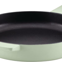 KitchenAid - 12" Pistachio Enameled Cast Iron Fry Pan/Skillet with Helper Handle and Pour Spouts - 48553 - DISCONTINUED