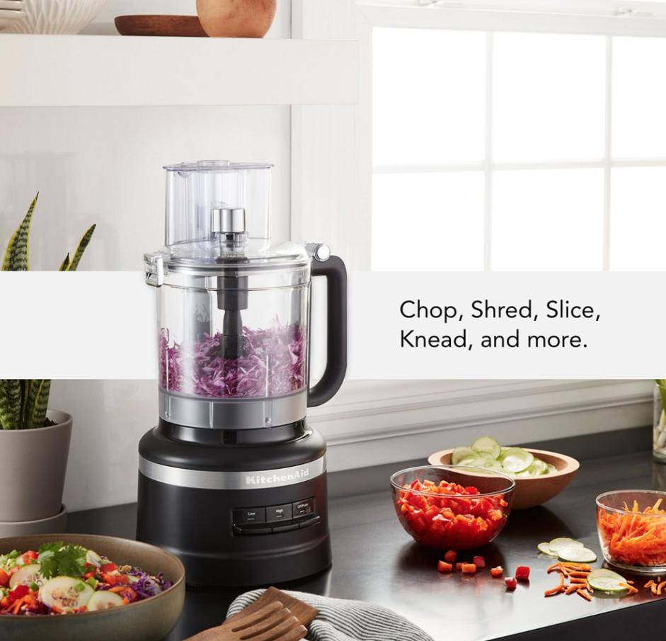 KitchenAid - 13-Cup Food Processor with Dicing Kit Black Matte - KFP1319BM
