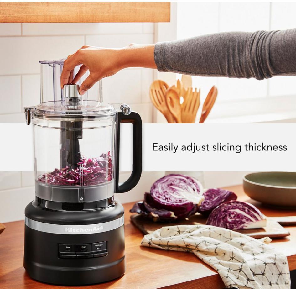 KitchenAid - 13-Cup Food Processor with Dicing Kit Black Matte - KFP1319BM
