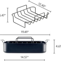 KitchenAid - 13" x 15.75" Hard Anodized Roaster with Removable Non-Stick Rack - 84806-TF05