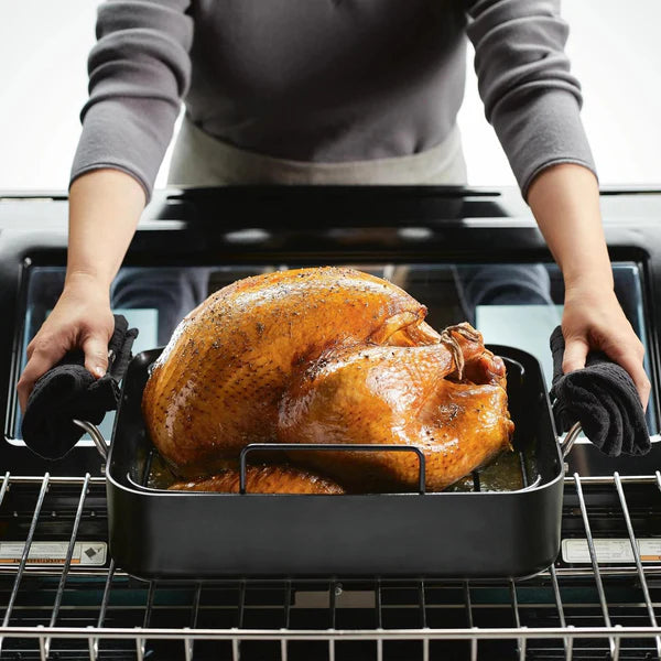 KitchenAid - 13" x 15.75" Hard Anodized Roaster with Removable Non-Stick Rack - 84806-TF05