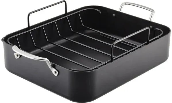 KitchenAid - 13" x 15.75" Hard Anodized Roaster with Removable Non-Stick Rack - 84806-TF05