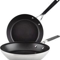 KitchenAid - 2 PC Brushed Stainless Steel Nonstick Frying Pan Set - 71023