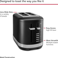 KitchenAid - 2 Slice Black Matte Toaster - KMT2109BM