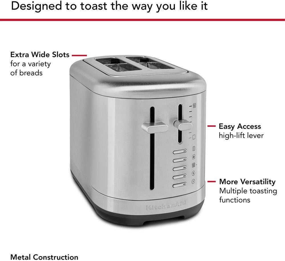 KitchenAid - 2 Slice Brushed Stainless Steel Toaster - KMT2109SX